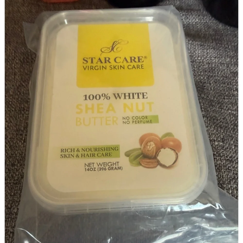 Star Care 100% White Shea Nut Butter 14oz Virgin Unrefined Skin & Hair Care